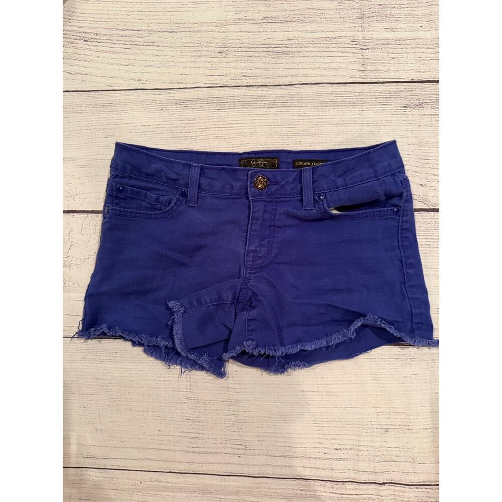 Jessica Simpson Blue Forever Low Rise Cutoff Shorts Size 25
